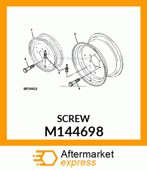 WHEEL BOLT, BOLT, WHEEL M144698