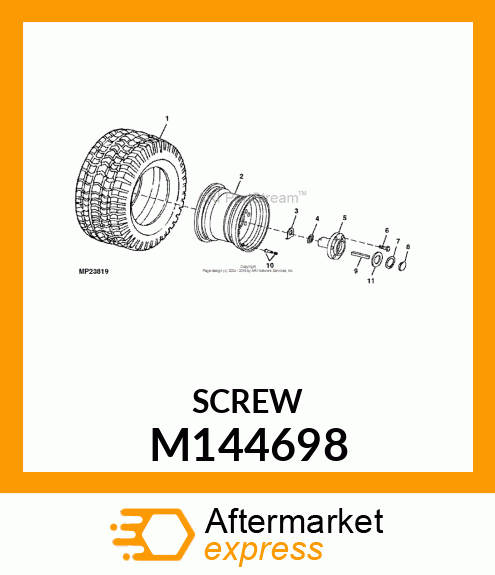 WHEEL BOLT, BOLT, WHEEL M144698