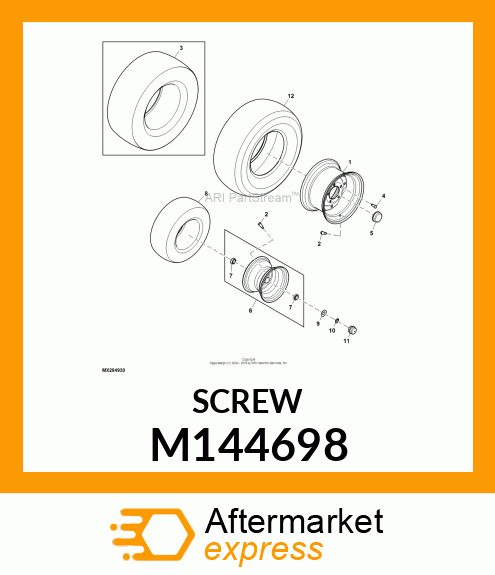 WHEEL BOLT, BOLT, WHEEL M144698