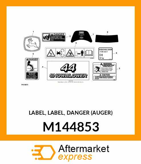 LABEL, LABEL, DANGER (AUGER) M144853