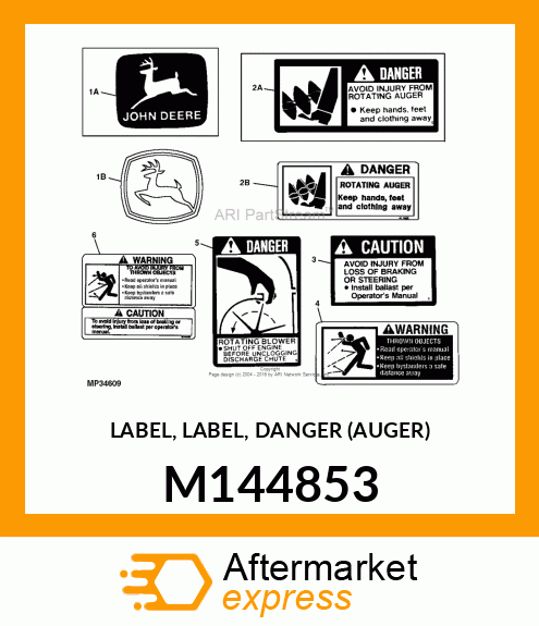 LABEL, LABEL, DANGER (AUGER) M144853