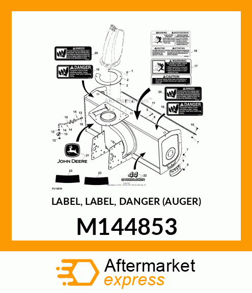 LABEL, LABEL, DANGER (AUGER) M144853