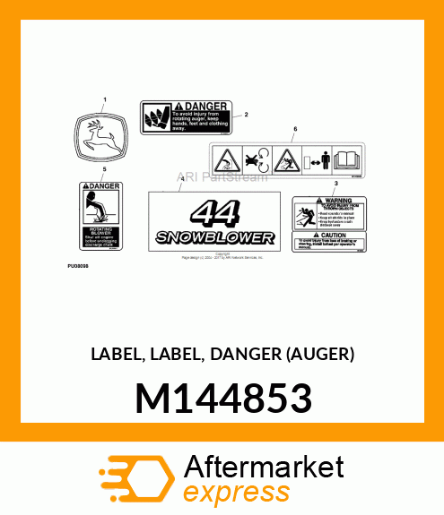 LABEL, LABEL, DANGER (AUGER) M144853