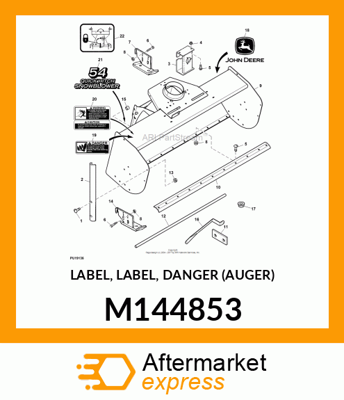 LABEL, LABEL, DANGER (AUGER) M144853