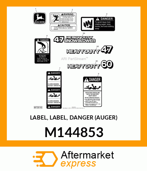 LABEL, LABEL, DANGER (AUGER) M144853