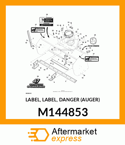 LABEL, LABEL, DANGER (AUGER) M144853