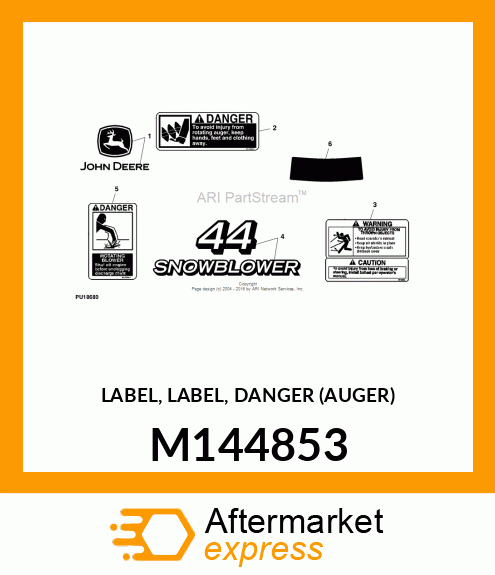 LABEL, LABEL, DANGER (AUGER) M144853