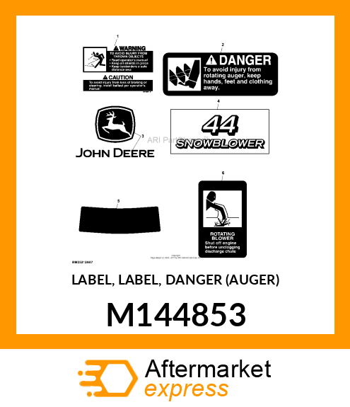 LABEL, LABEL, DANGER (AUGER) M144853