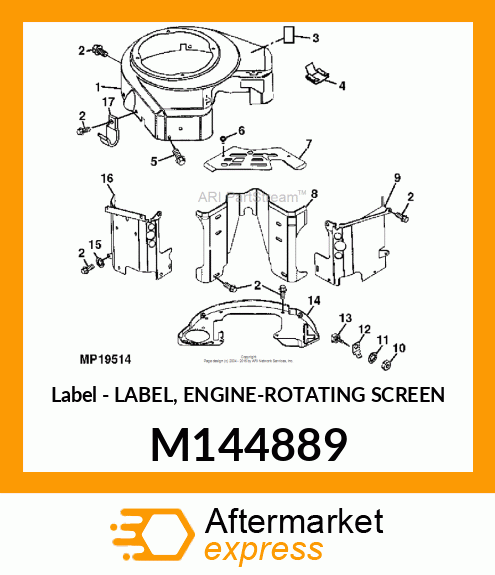 Label - LABEL, ENGINE-ROTATING SCREEN M144889