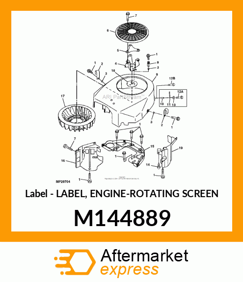 Label - LABEL, ENGINE-ROTATING SCREEN M144889