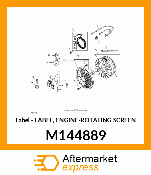 Label - LABEL, ENGINE-ROTATING SCREEN M144889