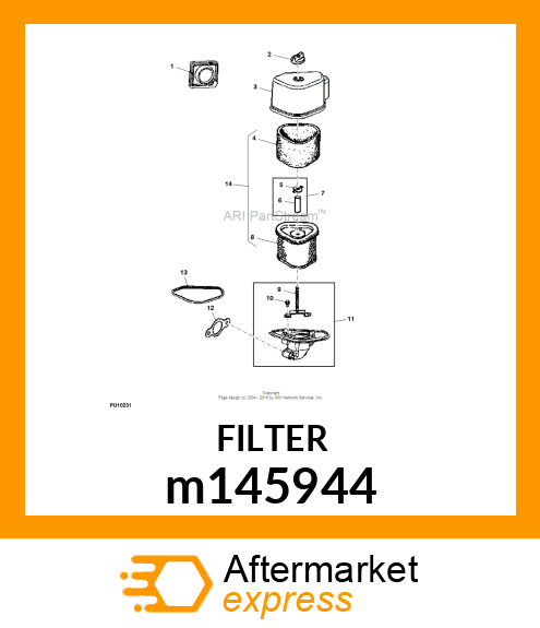 KIT,KOHLER AIRFILTER 16HP AND 17.5H m145944