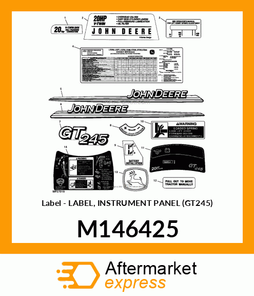 Label - LABEL, INSTRUMENT PANEL (GT245) M146425