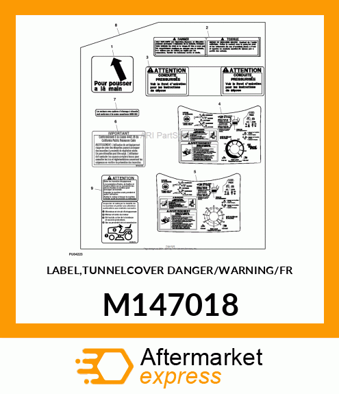 LABEL,TUNNELCOVER DANGER/WARNING/FR M147018