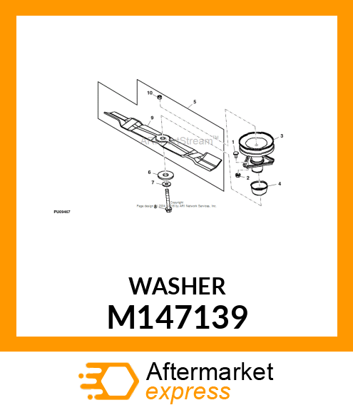 WASHER, BLADE (HEAT TREAT amp; COAT) M147139