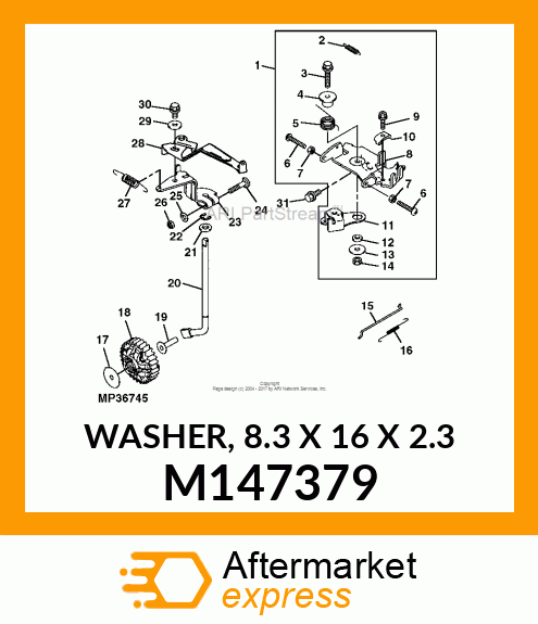 WASHER, 8.3 X 16 X 2.3 M147379