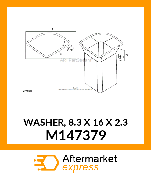 WASHER, 8.3 X 16 X 2.3 M147379