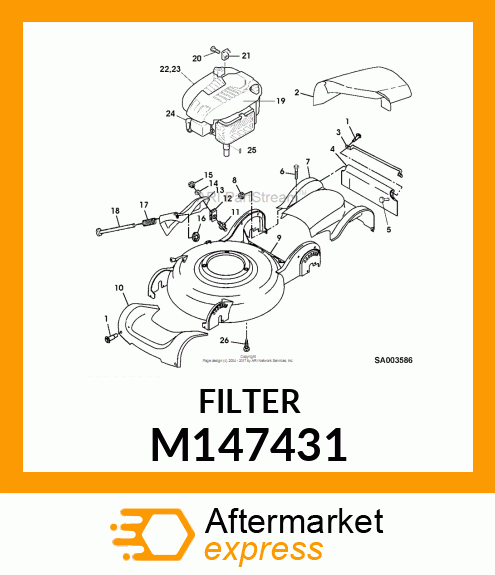 FILTER, AIR CLEANER CARTRIDGE M147431