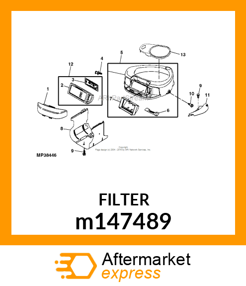 KIT,17HP BRIGGS AIR FILTER L100 SER m147489