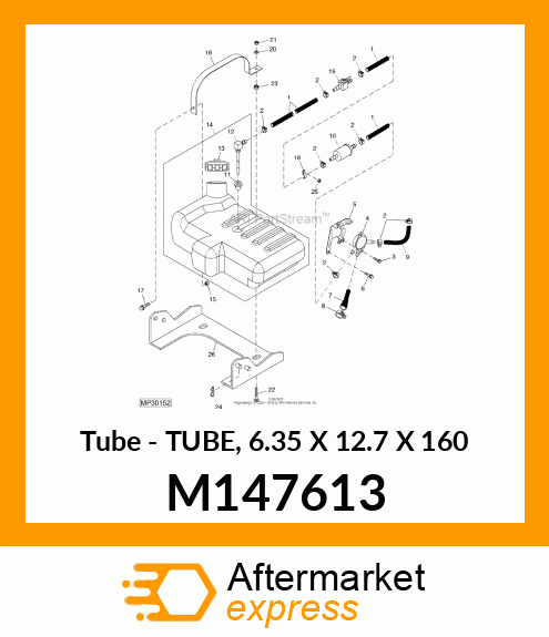 Tube - TUBE, 6.35 X 12.7 X 160 M147613