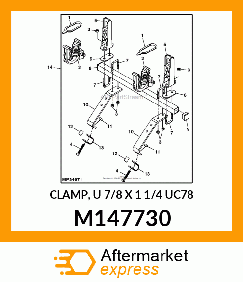 CLAMP, U 7/8 X 1 1/4 UC78 M147730