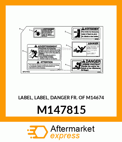 LABEL, LABEL, DANGER FR. OF M14674 M147815