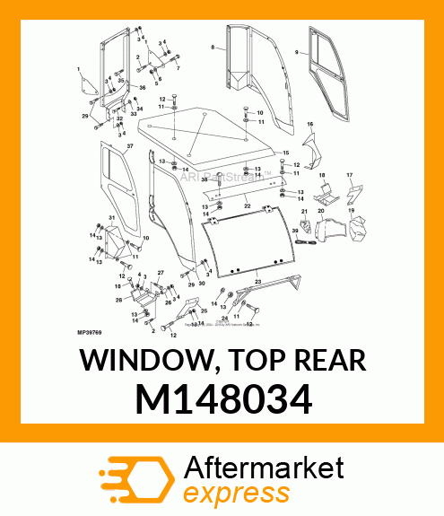 WINDOW, TOP REAR M148034