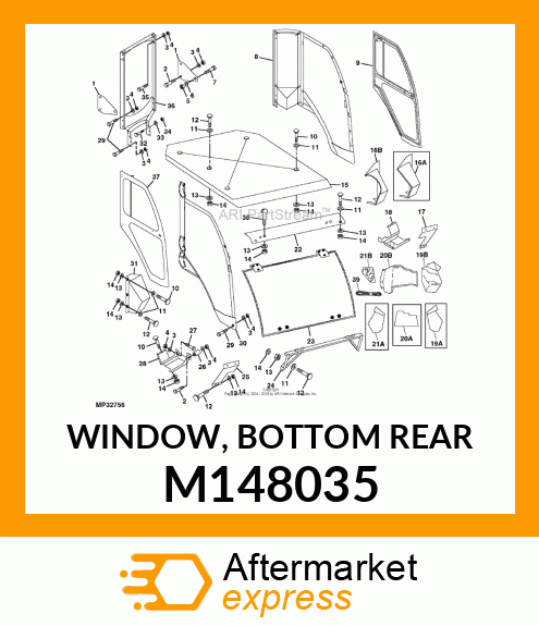 WINDOW, BOTTOM REAR M148035