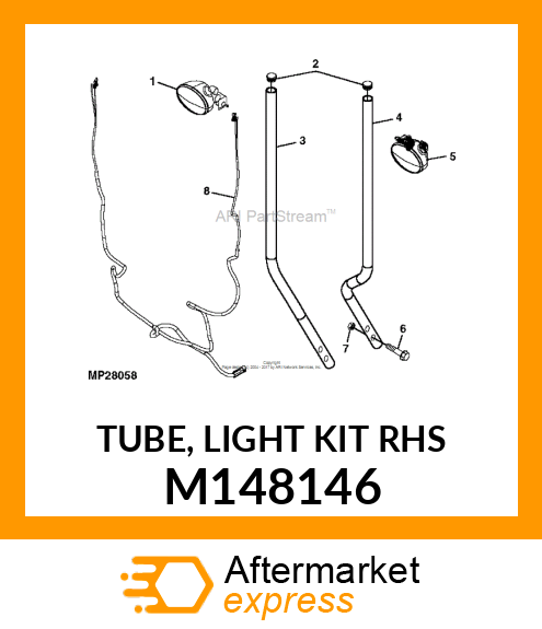 TUBE, LIGHT KIT RHS M148146