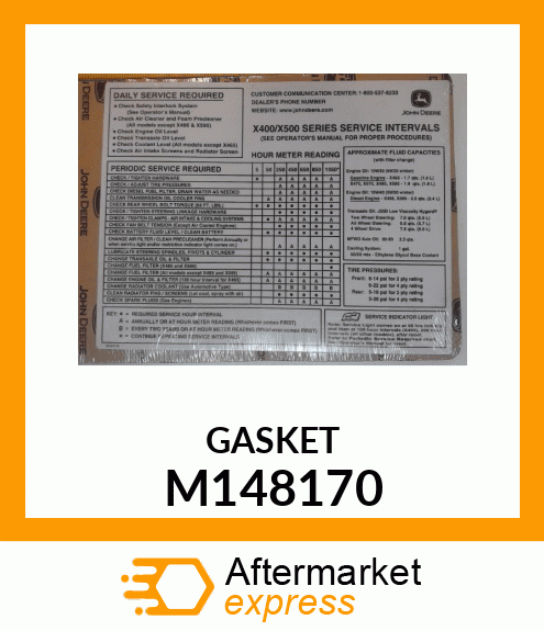 Label - LABEL, SERVICE CHART M148170