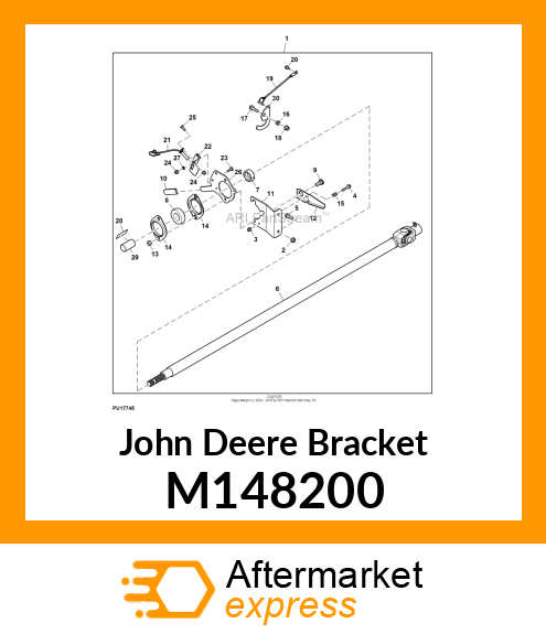 BRACKET, BRACKET, FRONT PTOM173182 M148200