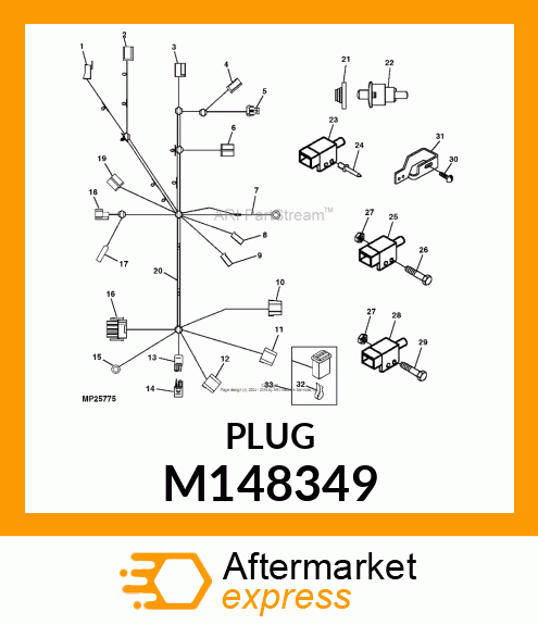 CONNECTOR, 4 TERM NONSHORT SEAT SW M148349