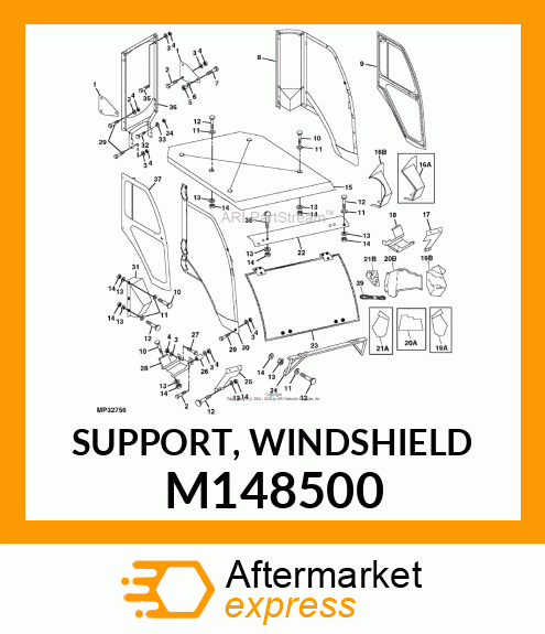 SUPPORT, WINDSHIELD M148500