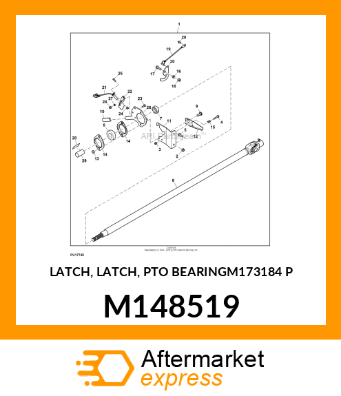 LATCH, LATCH, PTO BEARINGM173184 P M148519