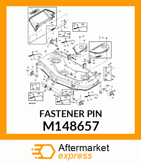 PIN FASTENER, PIN, BENT GAGE WHEEL M148657