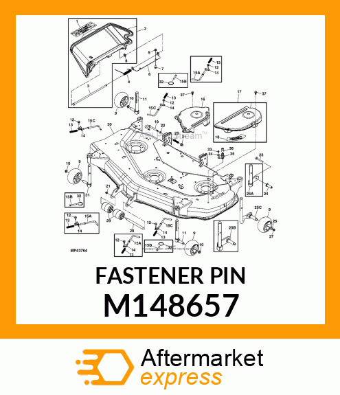 PIN FASTENER, PIN, BENT GAGE WHEEL M148657