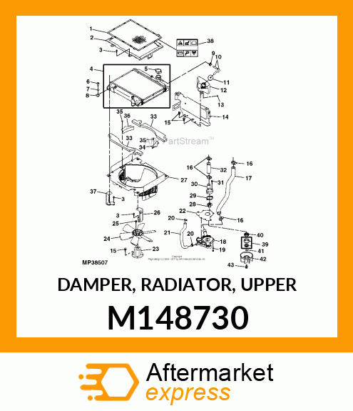 DAMPER, RADIATOR, UPPER M148730