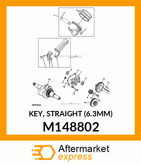 KEY, STRAIGHT (6.3MM) M148802