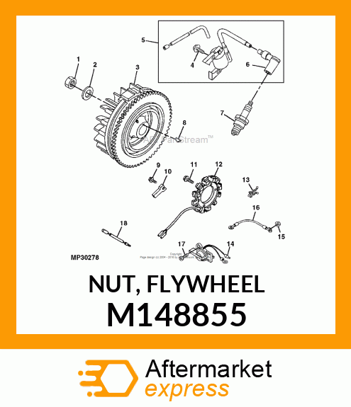 NUT, FLYWHEEL M148855