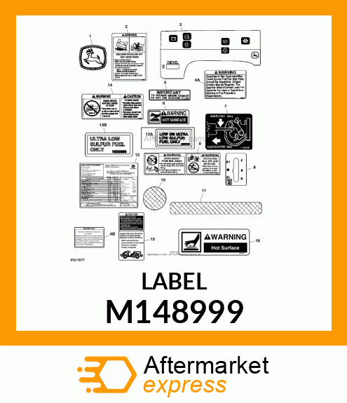 LABEL, MONITOR LIGHT DIESEL M148999