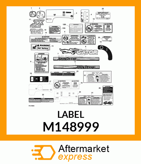 LABEL, MONITOR LIGHT DIESEL M148999