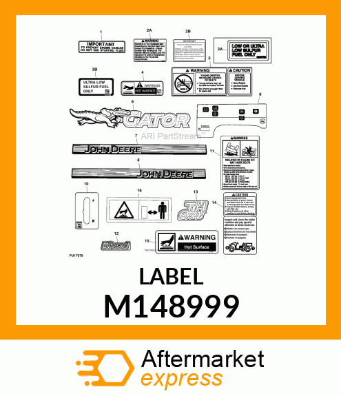 LABEL, MONITOR LIGHT DIESEL M148999