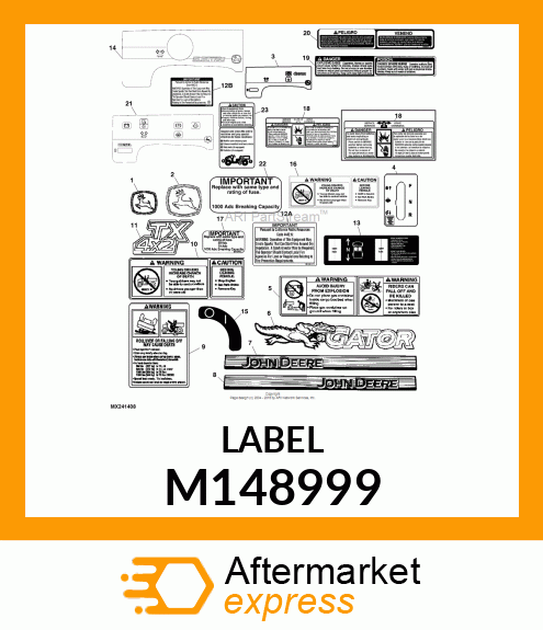 LABEL, MONITOR LIGHT DIESEL M148999