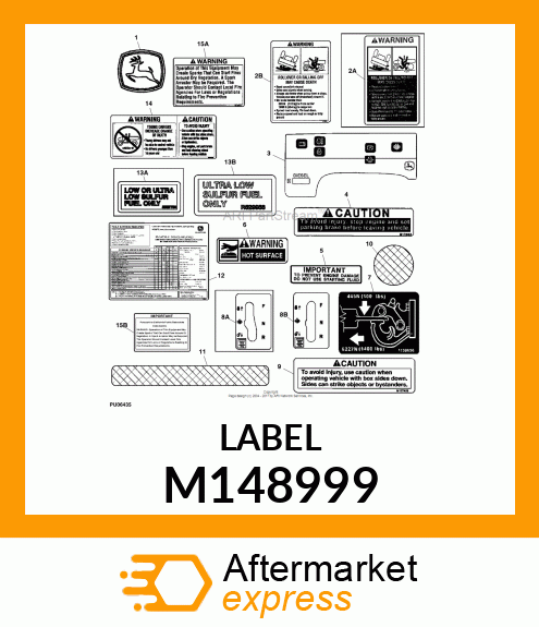 LABEL, MONITOR LIGHT DIESEL M148999