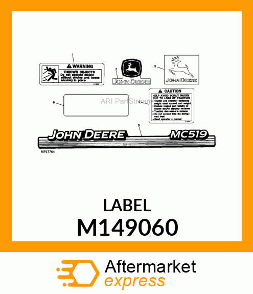 LABEL, MC519 CART SIDE M149060