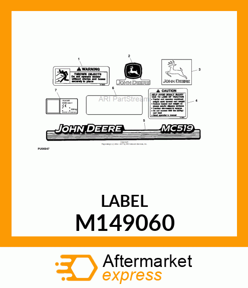 LABEL, MC519 CART SIDE M149060