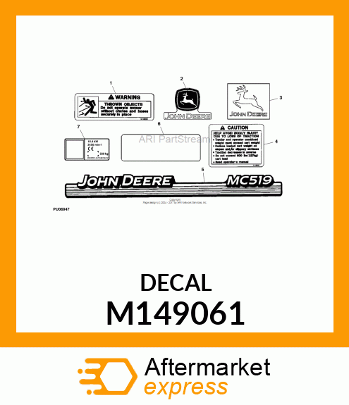 LABEL, MC519 CART SIDE M149061