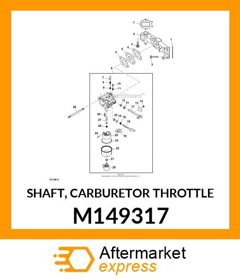 SHAFT, CARBURETOR THROTTLE M149317