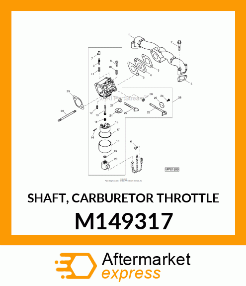 SHAFT, CARBURETOR THROTTLE M149317