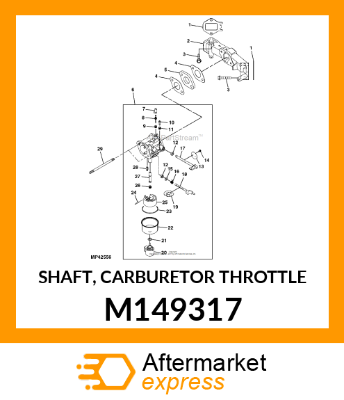 SHAFT, CARBURETOR THROTTLE M149317